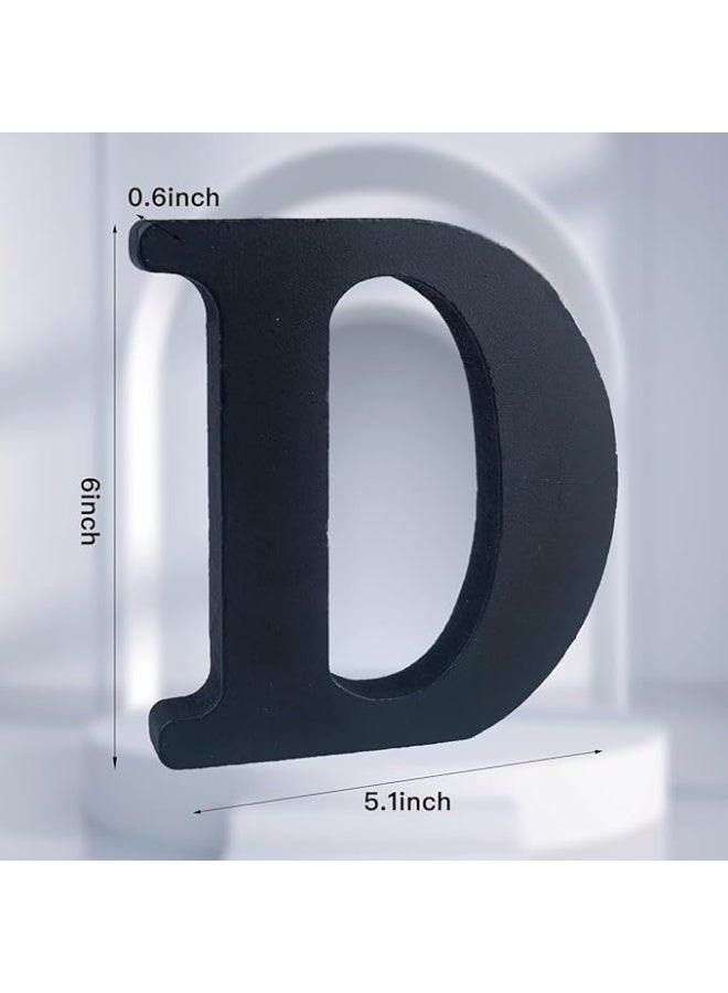 MIRFA Wooden Free Standing Decorative Letter Slices - Black - 6inches (D) - Image 2